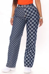 Check It Out Straight Leg Jeans - Blue/combo Ins Street